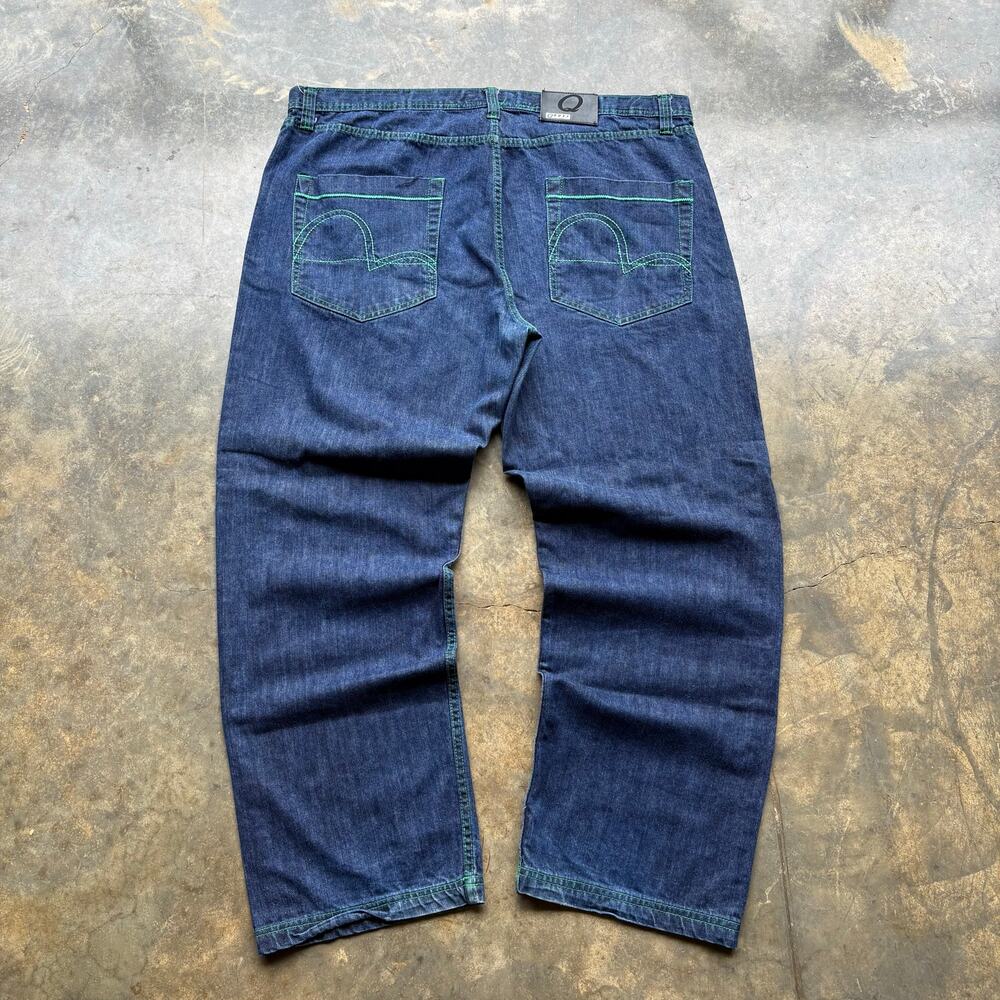 Vintage Baggy Wide Leg QRuel Dark wash Blue Jeans‎